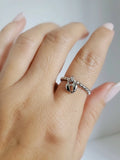 Sterling Silver Dangling Heart Lock Ring - view 6