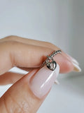 Sterling Silver Dangling Heart Lock Ring - view 8