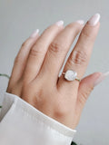 Sterling Silver Square Natural Mother of Pearl Ring - view 6