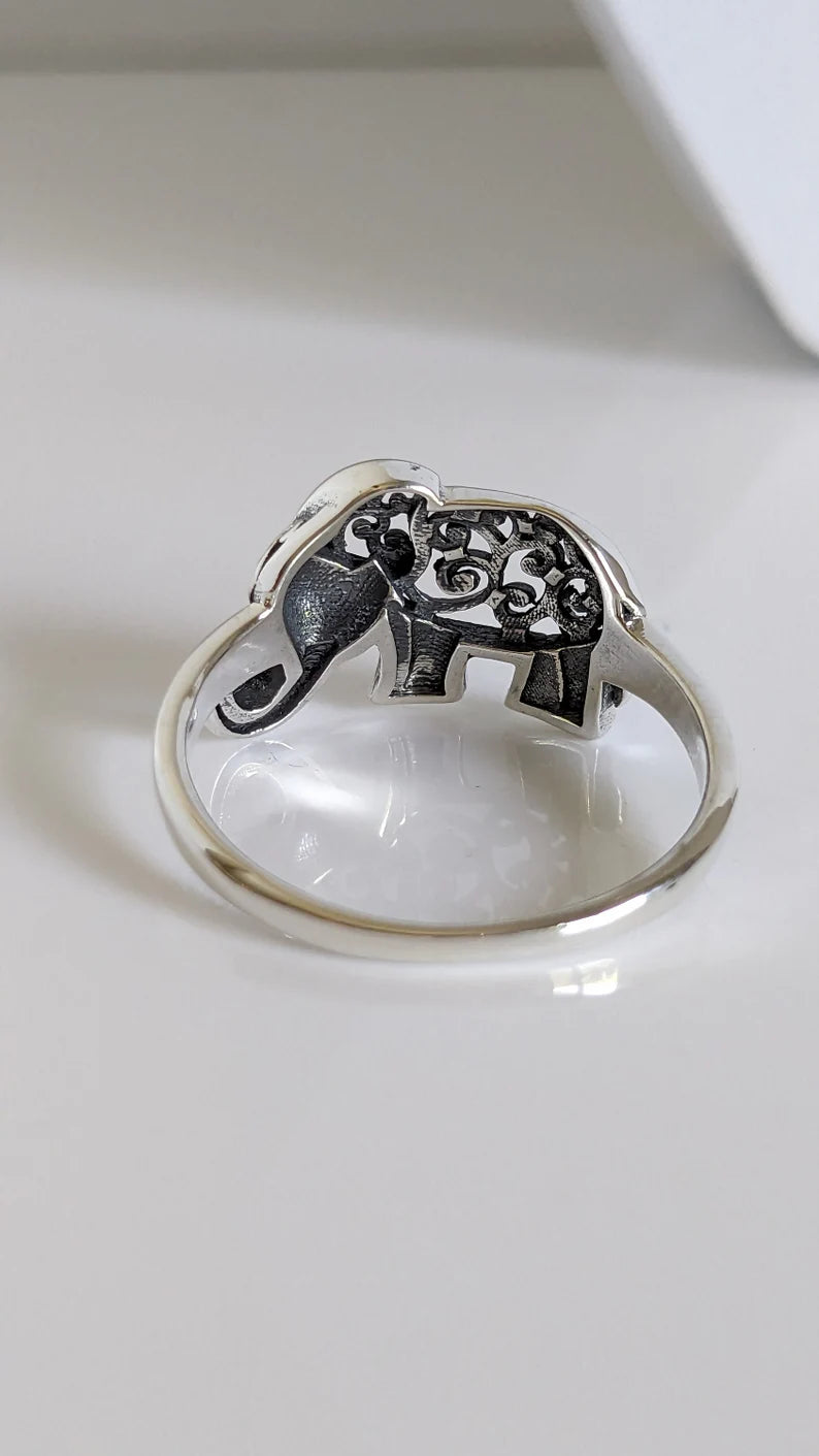 Sterling Silver 925 Boho Gypsy Elephant Ring - view 8