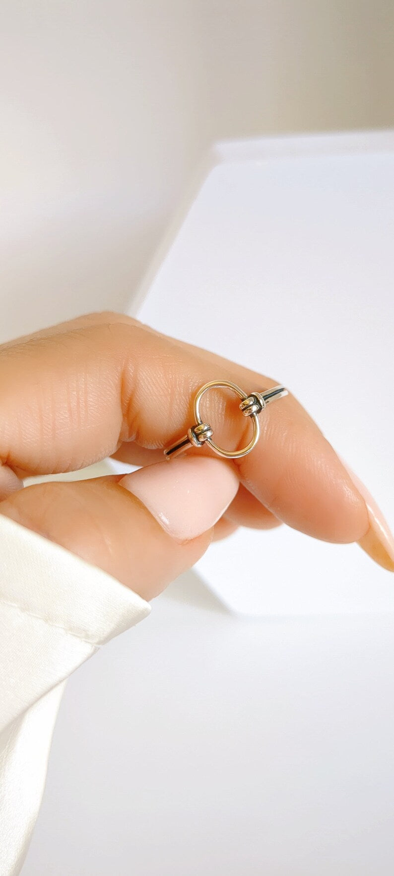 Sterling Silver Open Circle Ring - view 5