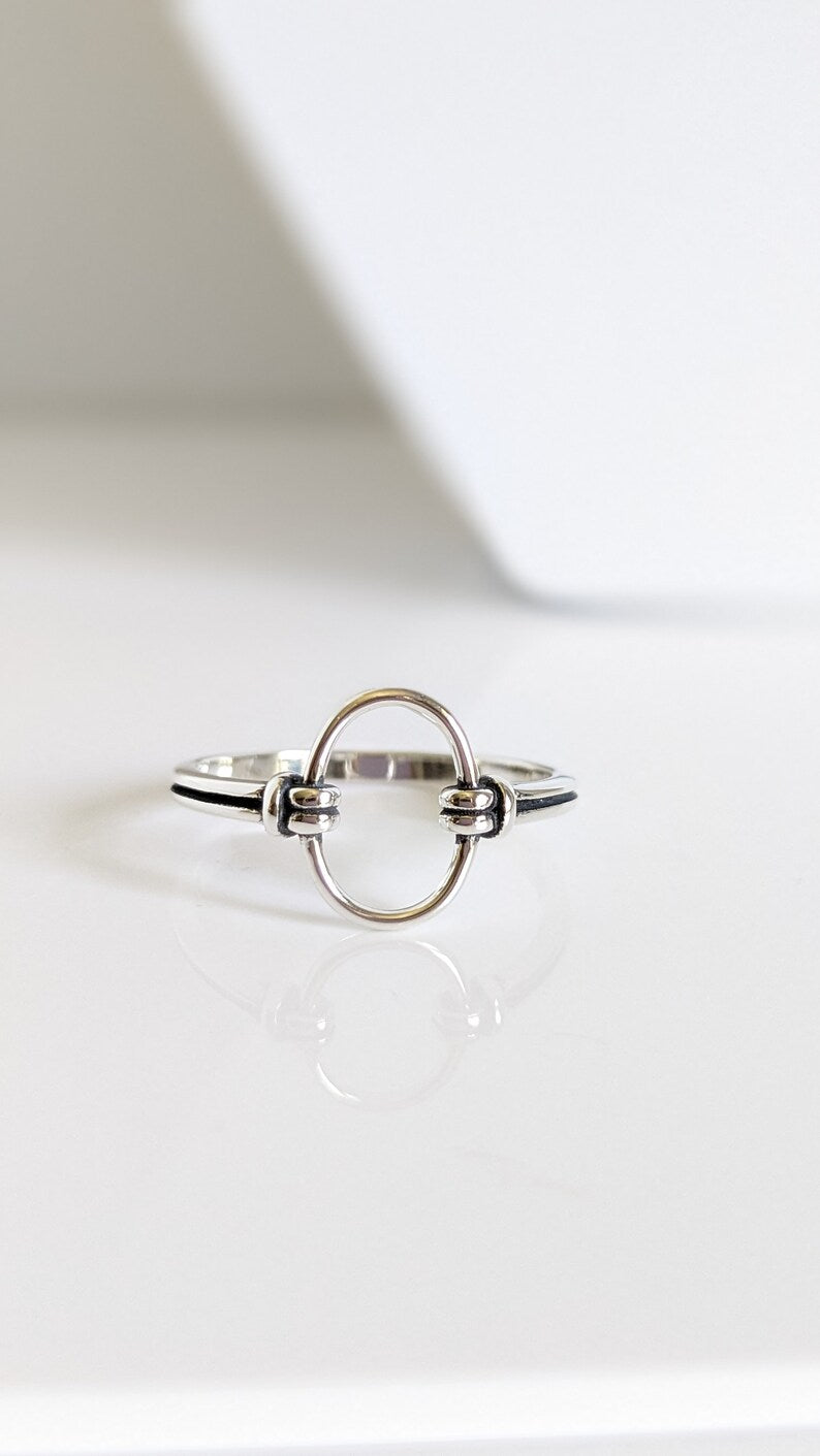 Sterling Silver Open Circle Ring - view 7