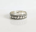 Sterling Silver Beaded Bali Ring