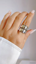 Sterling Silver Concave Bali Ring - view 2