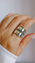 Sterling Silver Concave Bali Ring - view 4