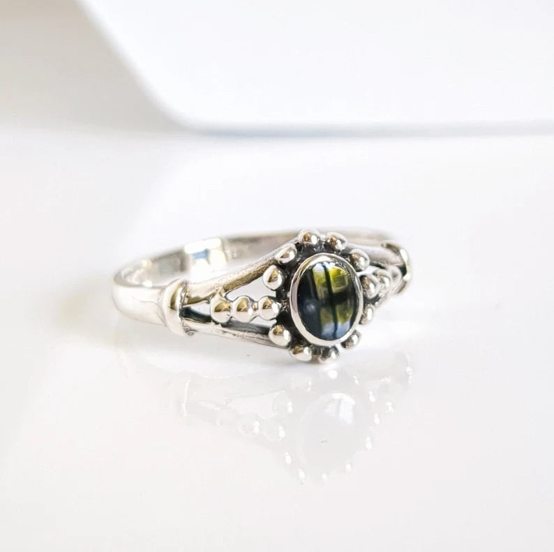 Sterling Silver Onyx Bali Ring - view 5