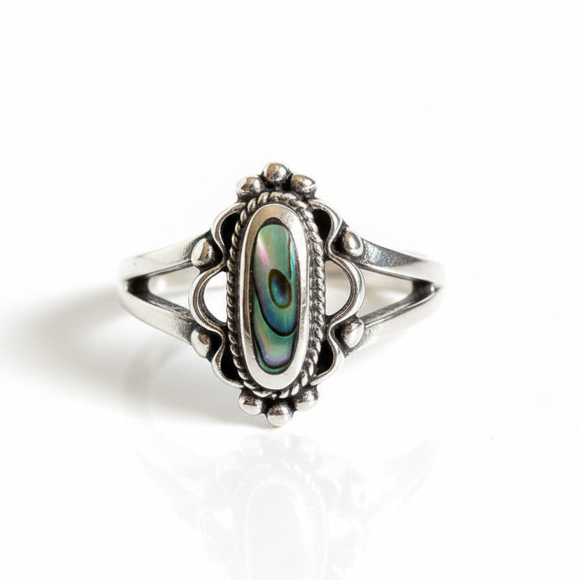 Genuine Abalone Sterling Silver Ring