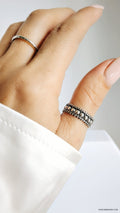 Sterling Silver Beaded Bali Ring - view 9