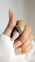 Sterling Silver Beaded Bali Ring - view 2
