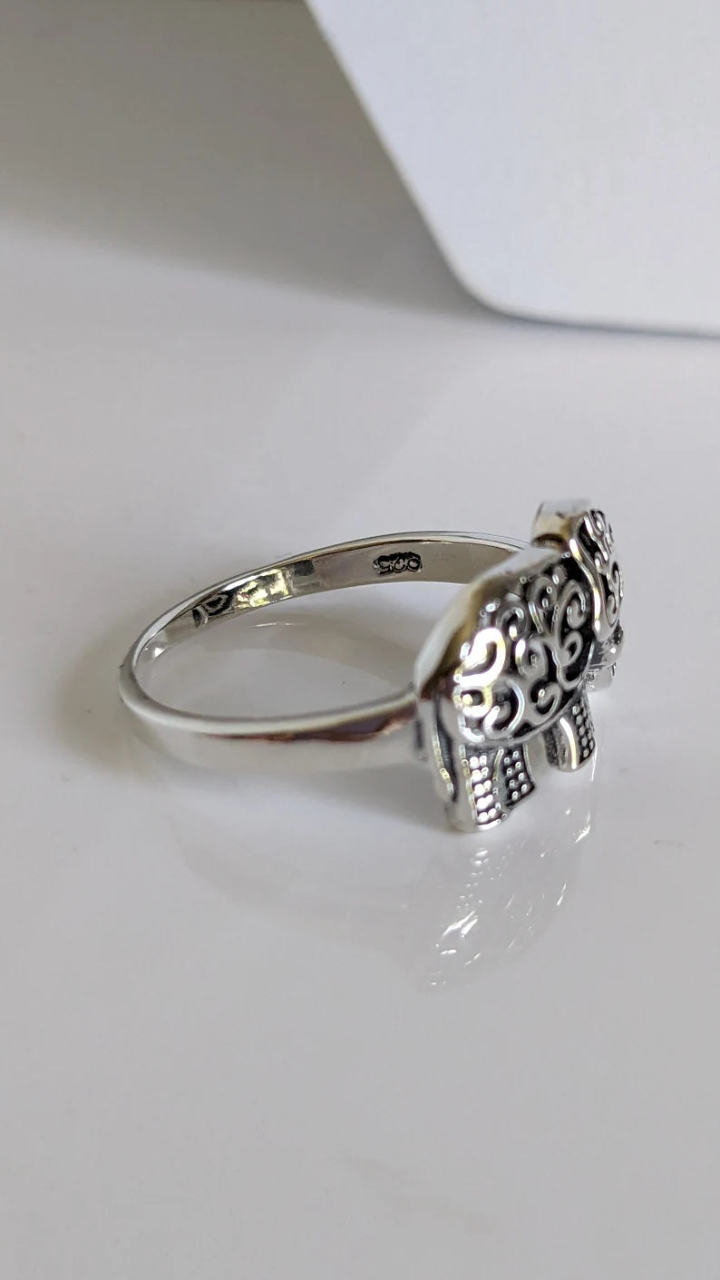 Sterling Silver 925 Boho Gypsy Elephant Ring - view 5