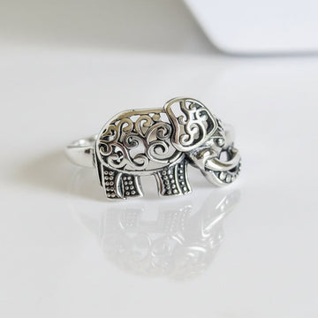 Sterling Silver 925 Boho Gypsy Elephant Ring