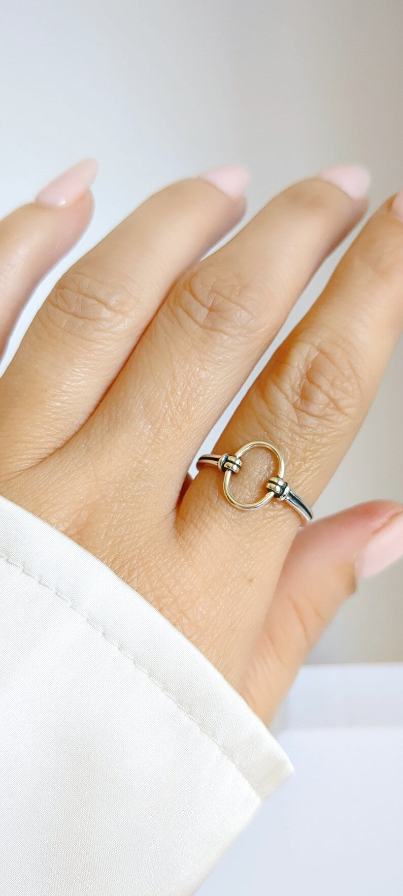 Sterling Silver Open Circle Ring - view 3
