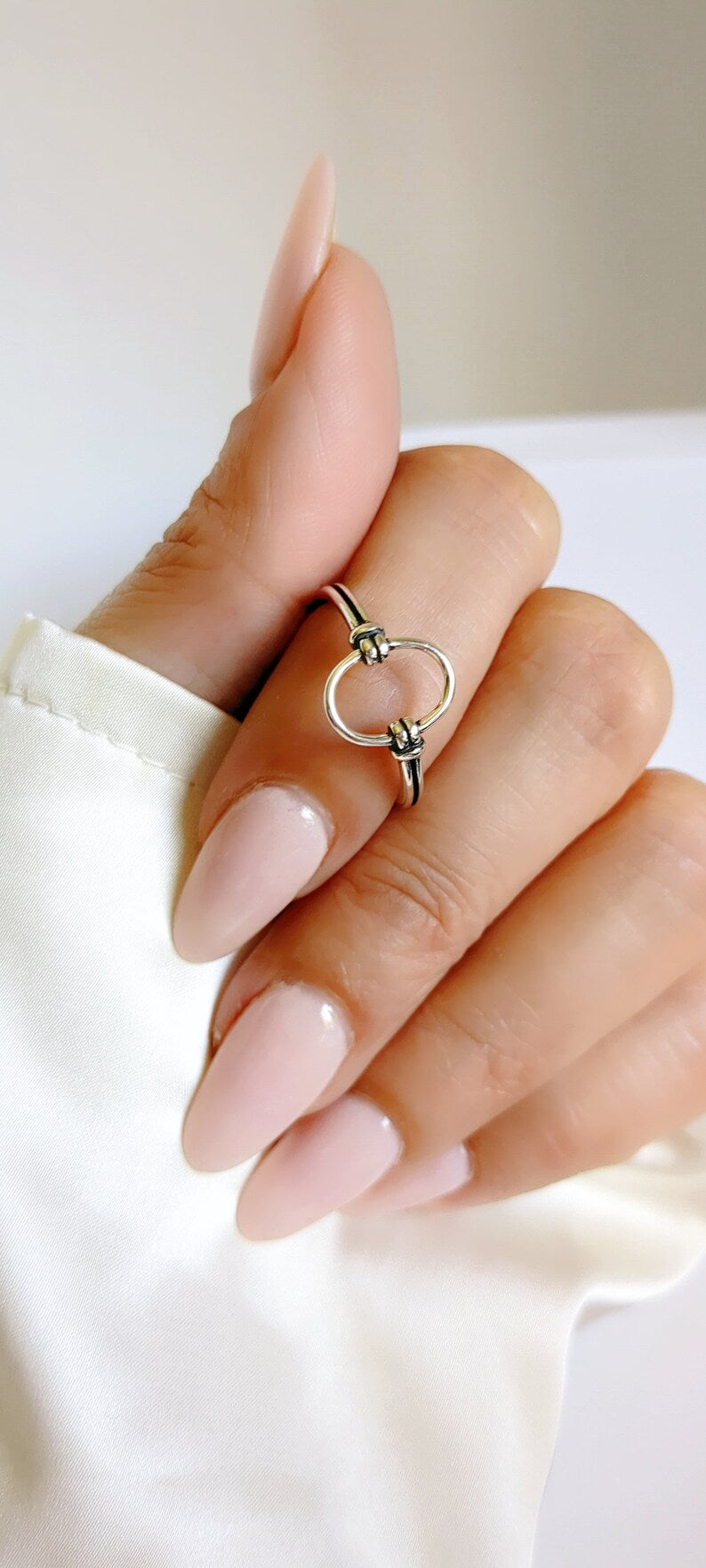 Sterling Silver Open Circle Ring - view 8