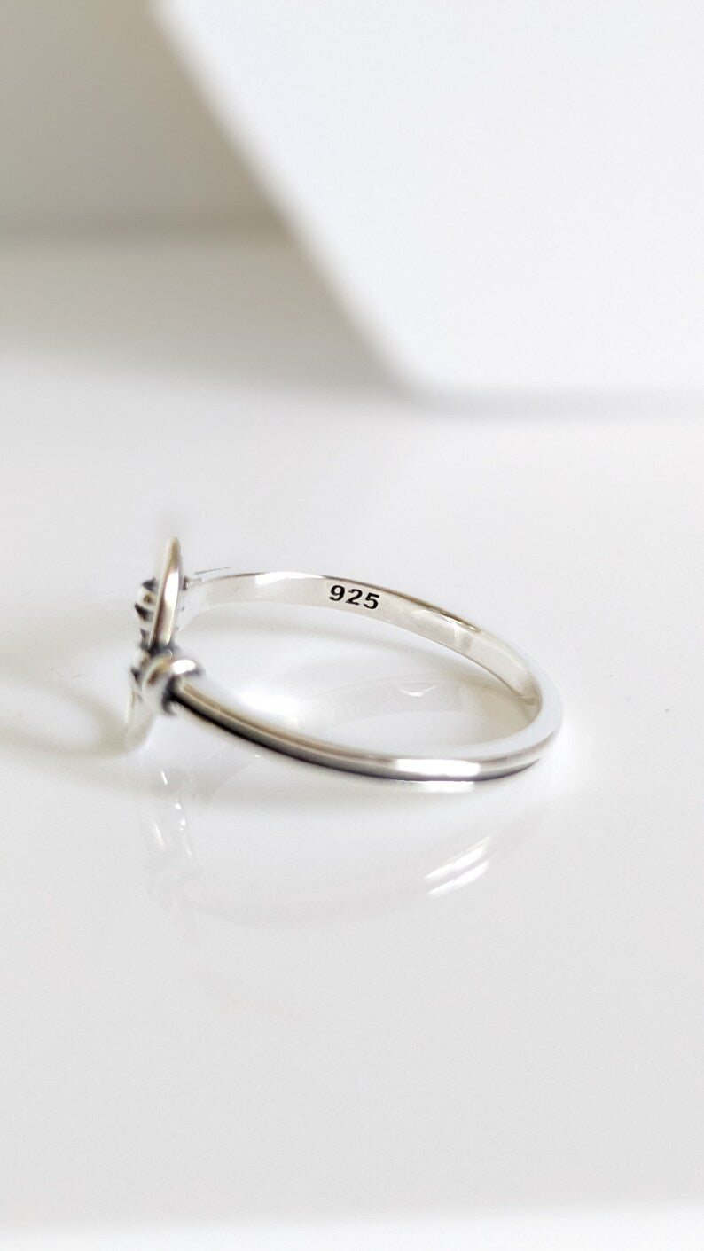 Sterling Silver Open Circle Ring - view 2