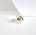 Sterling Silver 925 Large Globe Sphere Geometric Ring