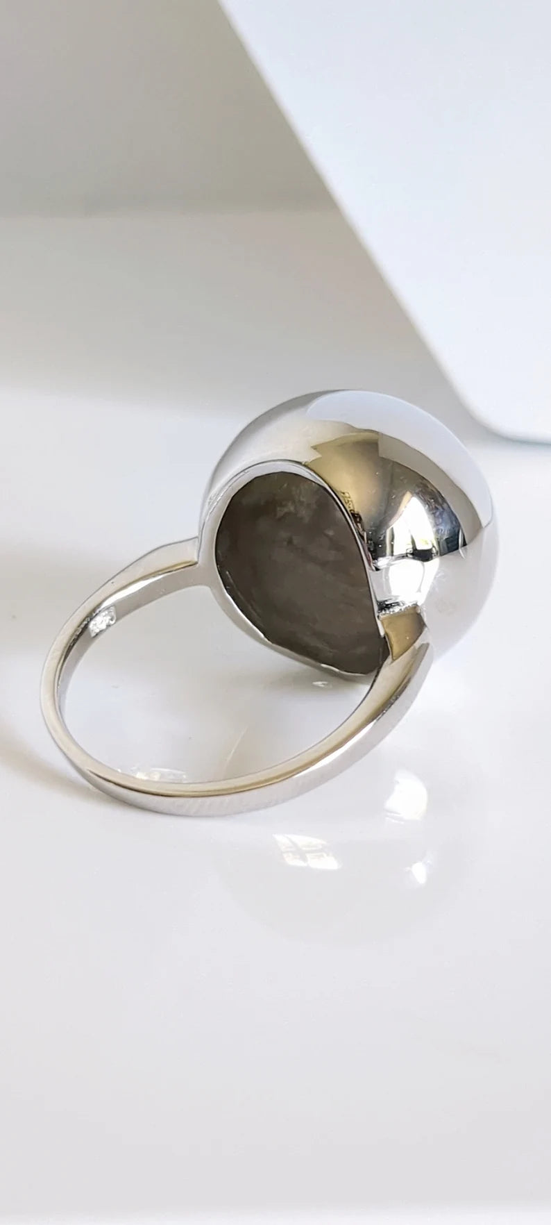 Sterling Silver 925 Large Globe Sphere Geometric Ring - view 5