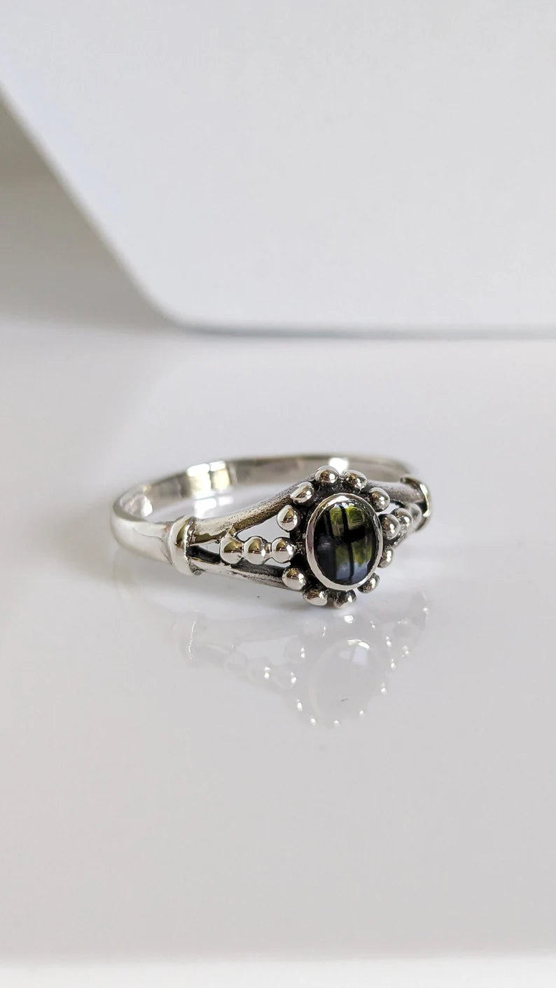 Sterling Silver Onyx Bali Ring - view 7