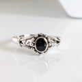 Sterling Silver Onyx Bali Ring