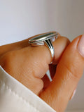 Sterling Silver Genuine Abalone Bold Statement Ring - view 5