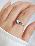 Sterling Silver Beaded Mother of Pearl Ring - view 8