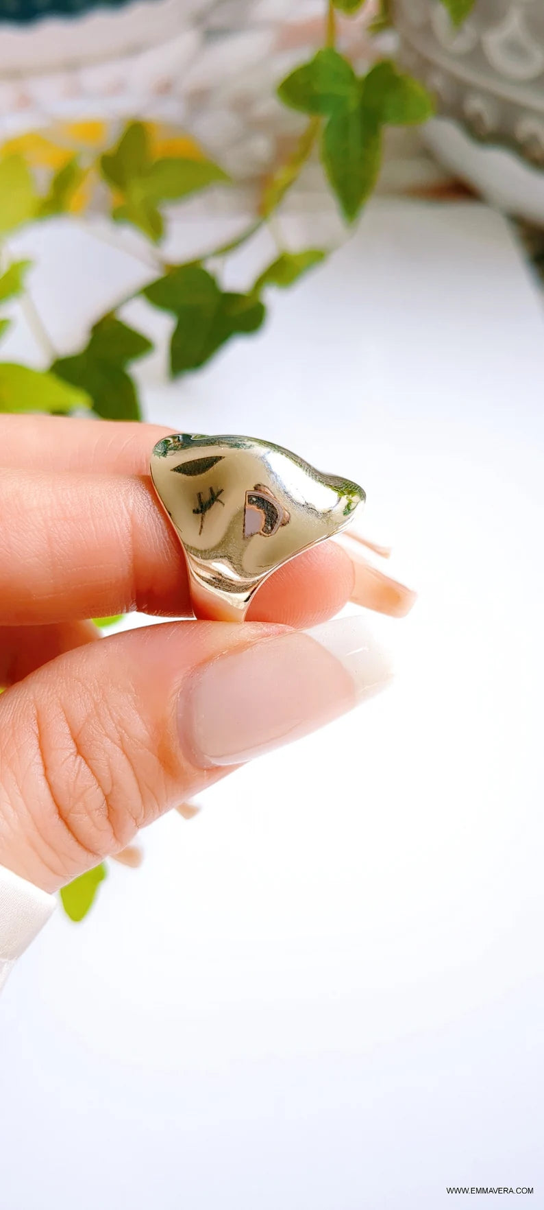 925 Art Deco Sterling Silver Dome Ring - view 6