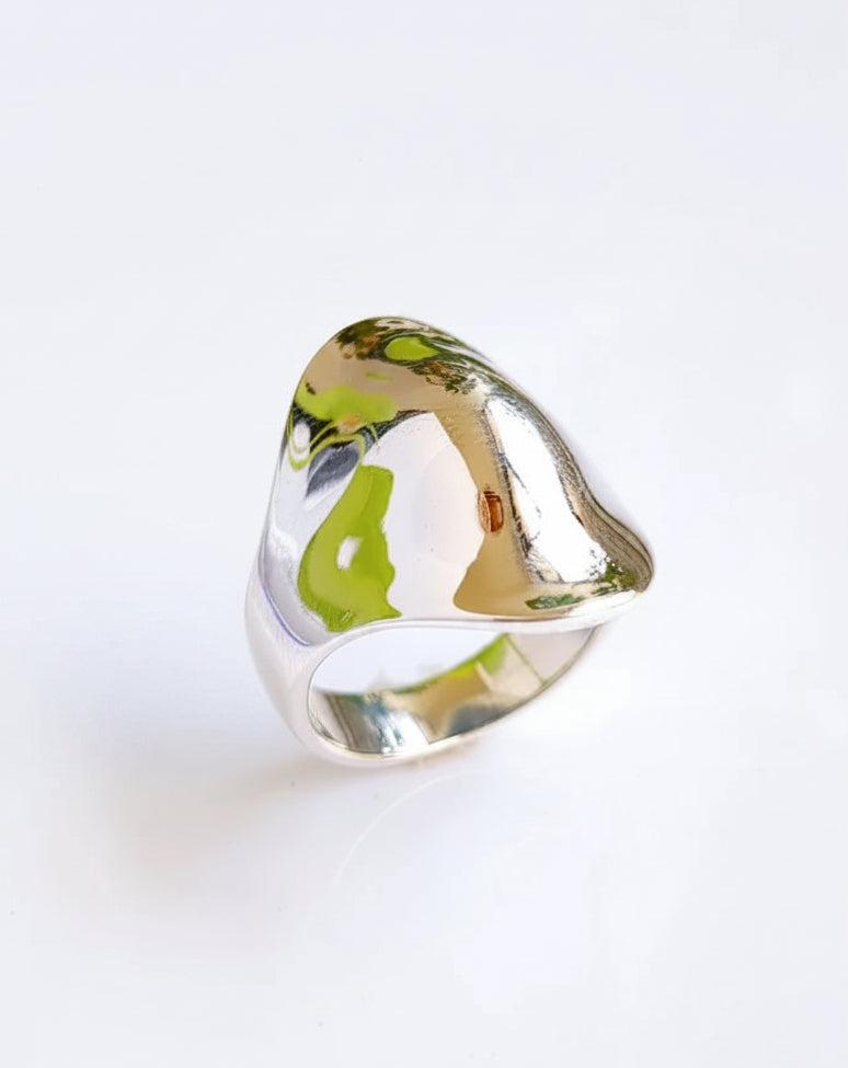 925 Art Deco Sterling Silver Dome Ring