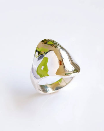 925 Art Deco Sterling Silver Dome Ring