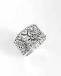 Sterling Silver 925 Statement Bold Wide Heart Ring