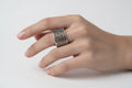 Sterling Silver 925 Statement Bold Wide Heart Ring - view 4