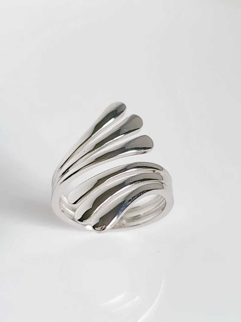 Sterling Silver Wrap Statement Bold Ring - view 9