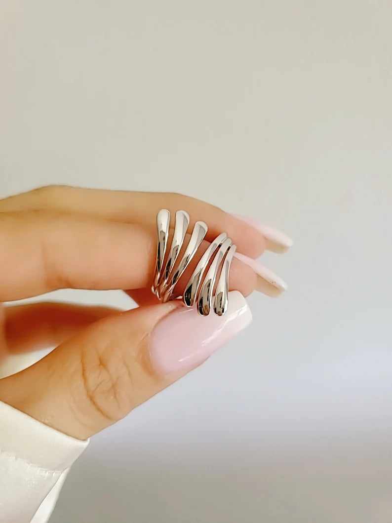 Sterling Silver Wrap Statement Bold Ring - view 6