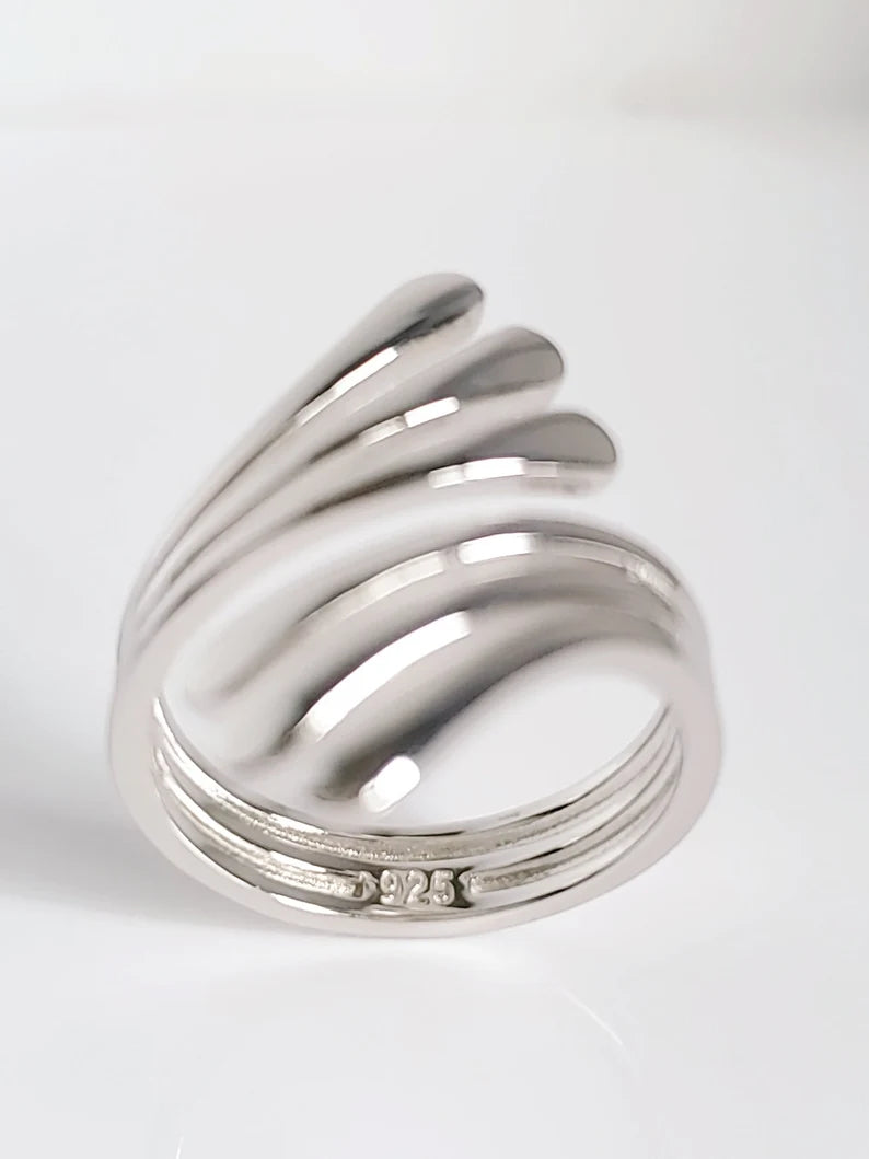 Sterling Silver Wrap Statement Bold Ring - view 4