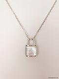Sterling Silver 925 Mother of Pearl Lock Pendant Necklace - view 7