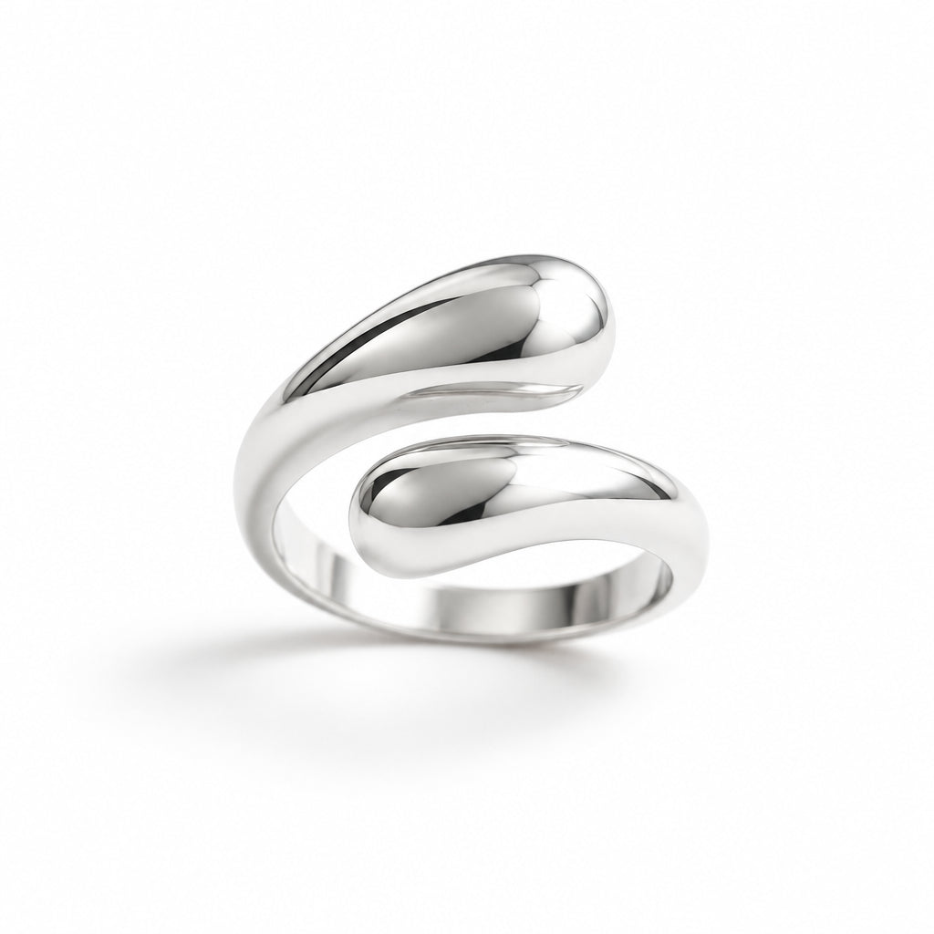 Sterling Silver Tear Drop Wraparound Paddle Ring