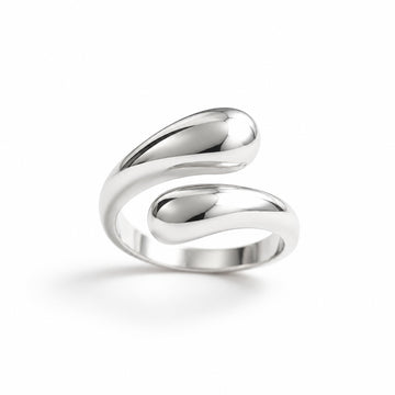 Sterling Silver Tear Drop Wraparound Paddle Ring