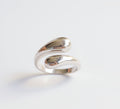 Sterling Silver Tear Drop Wraparound Paddle Ring - view 6