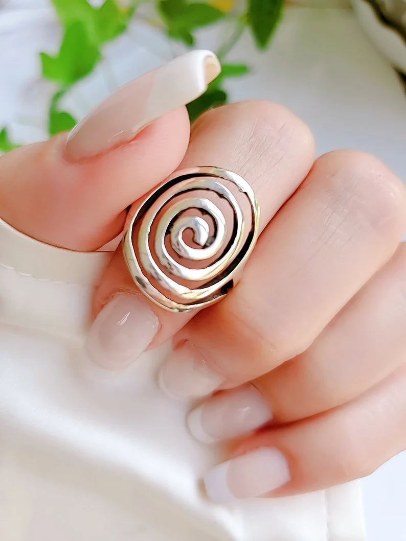 Sterling Silver 925 Spiral Ring - view 3