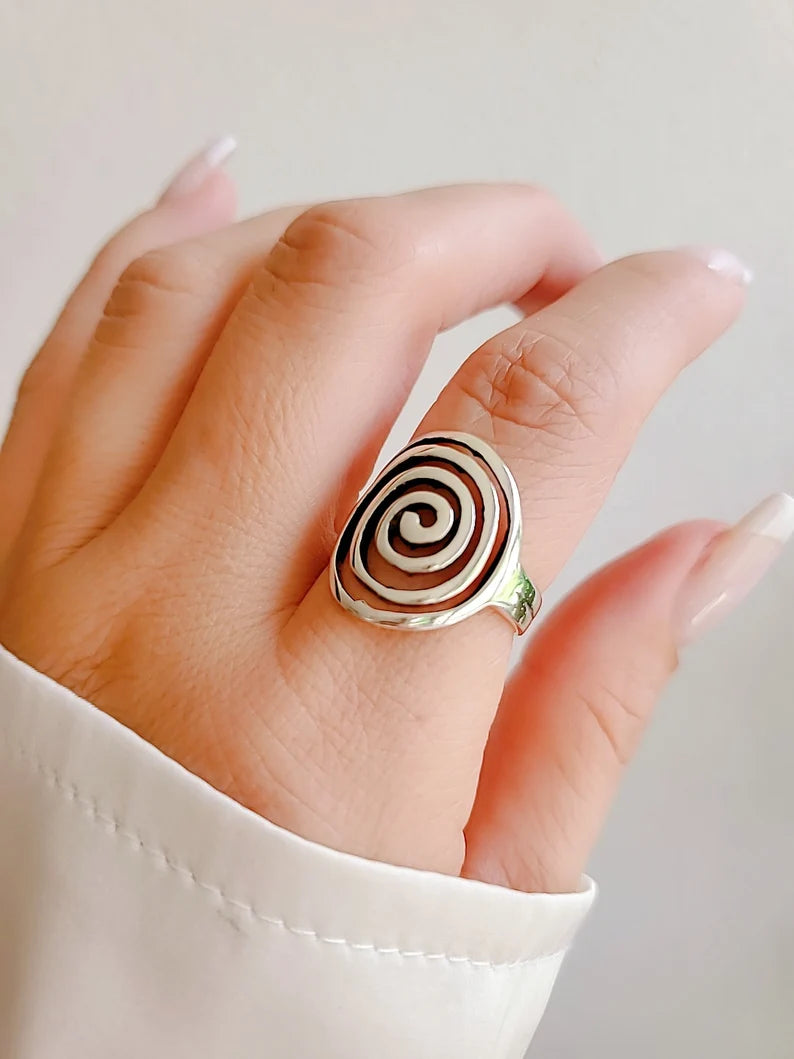 Sterling Silver 925 Spiral Ring - view 8
