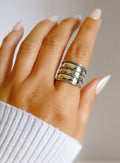 Sterling Silver Concave Bali Wide Ring - view 2