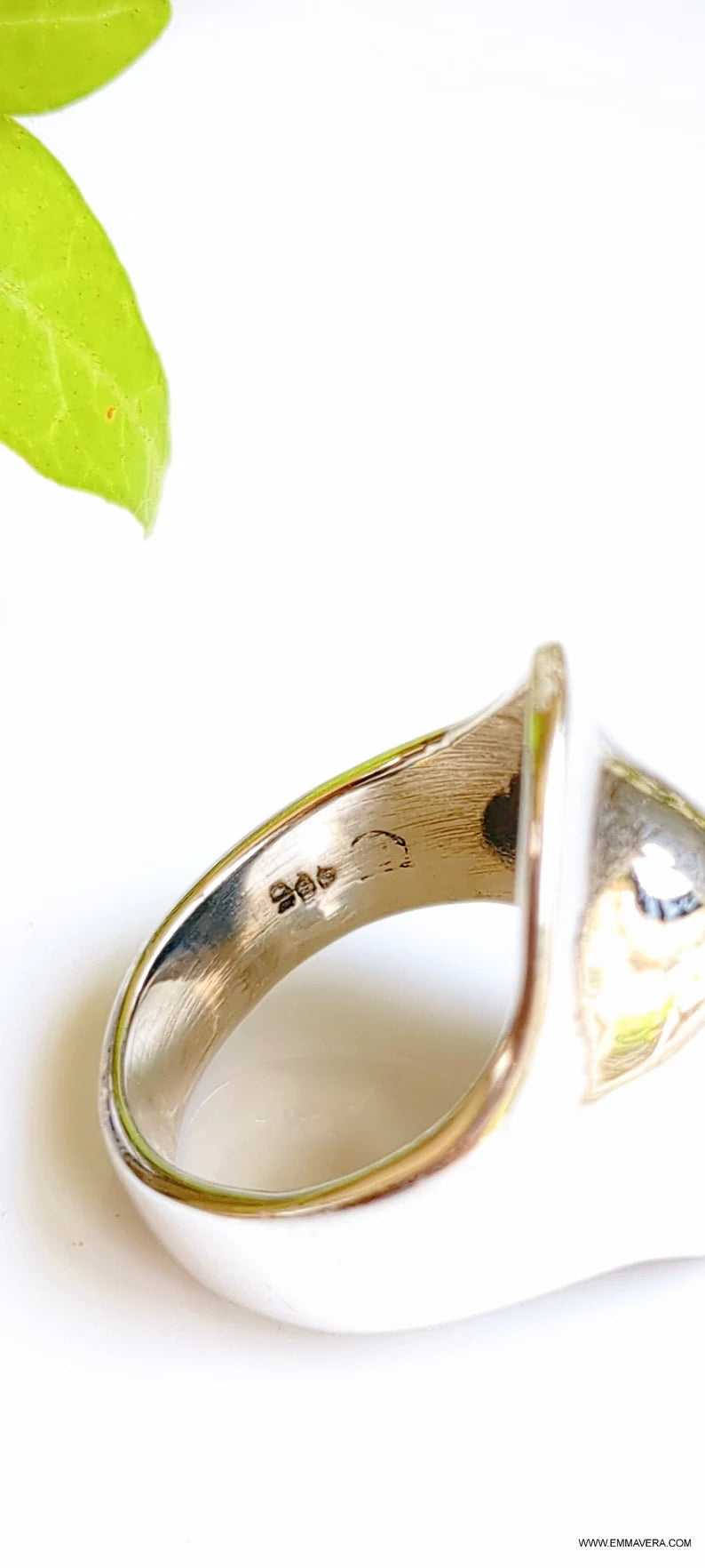 925 Art Deco Sterling Silver Dome Ring - view 3