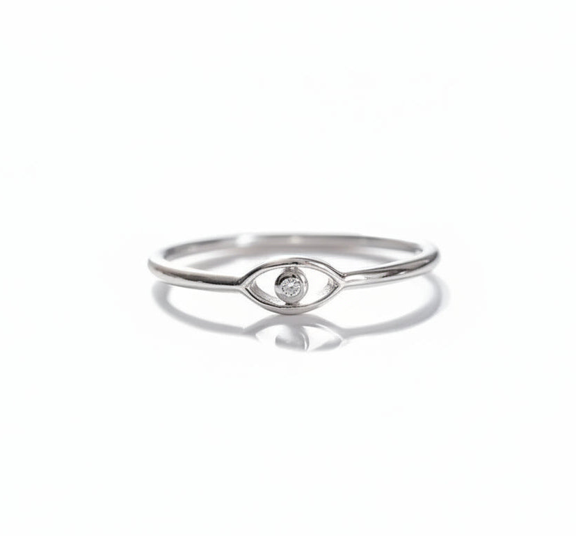 Sterling Silver Minimalist Eye Ring
