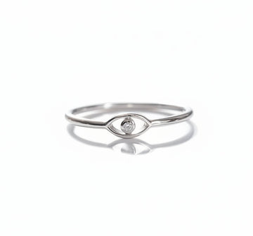 Sterling Silver Minimalist Eye Ring