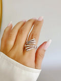 Sterling Silver Wrap Statement Bold Ring - view 7