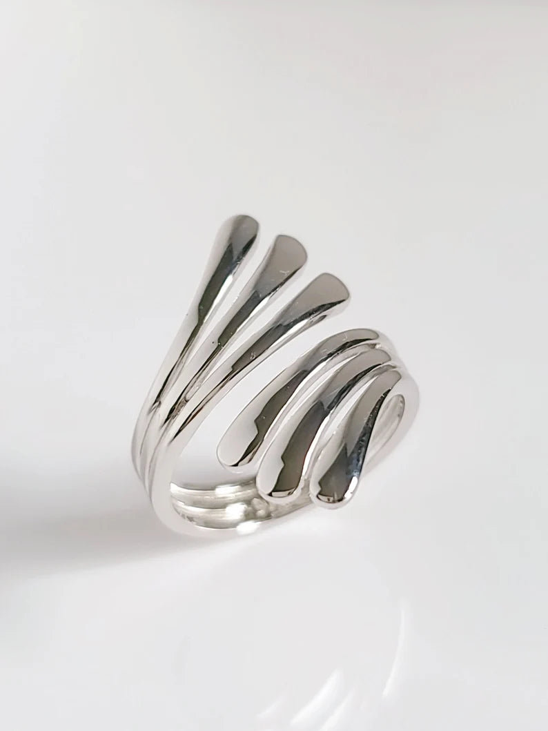 Sterling Silver Wrap Statement Bold Ring