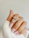 Sterling Silver Wrap Statement Bold Ring - view 3