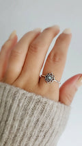 Sterling Silver White Opal Mandala Ring - view 2