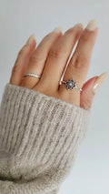 Sterling Silver White Opal Mandala Ring - view 5