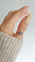 Sterling Silver White Opal Mandala Ring - view 9