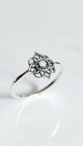 Sterling Silver White Opal Mandala Ring - view 4
