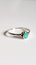 Sterling Silver Turquoise Dainty Bali Ring - view 4